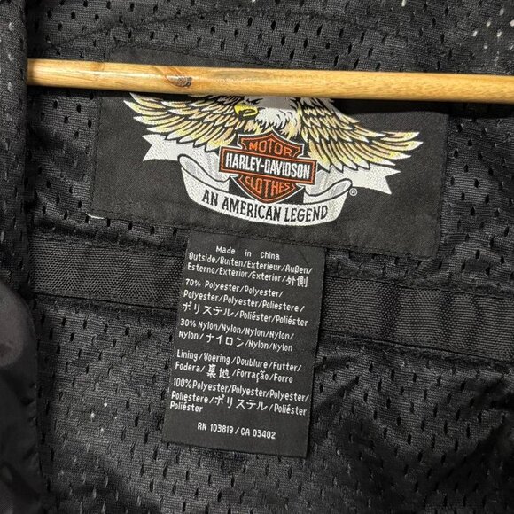 Harley Davidson Y2K Multi Pocket Pink and Black Zip Up Riding Jacket Women’s Lar - Picture 4 of 7